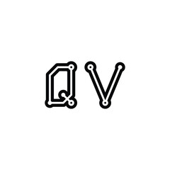 Obraz premium QV monogram logo design letter text name symbol monochrome logotype alphabet character simple logo