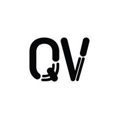 QV monogram logo design letter text name symbol monochrome logotype alphabet character simple logo