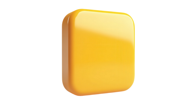 Bright yellow square with smooth surface positioned against a white background showcasing minimalist design characteristics - Powered by Adobe