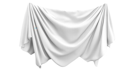 Fototapeta premium Draped white fabric displays elegant folds and texture in a minimalist setting