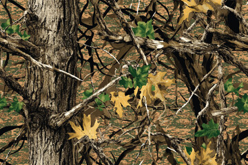 Hunting-Ready Real Tree Camouflage with Natural Woodland Tones