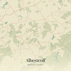 Obraz premium Retro map of Albestroff, Grand Est, France. Vintage street map.