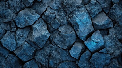 Fototapeta premium Dark blue rough stone texture background.