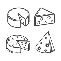Cheese Vector Illustration Bundle set.