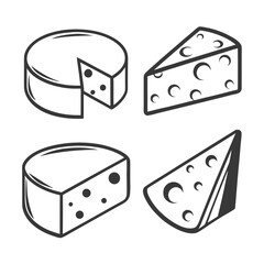 Cheese Vector Illustration Bundle set.