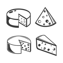Cheese Vector Illustration Bundle set.