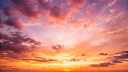 Fototapeta premium Beautiful sunset sky background - Vintage filter and boost up color processing