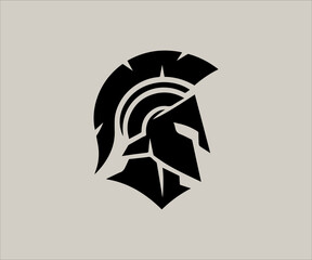 Spartan helmet logo template vector icon illustration design