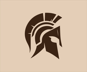 Spartan helmet vector logo design template.