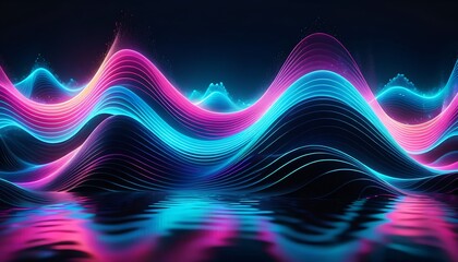 Abstract Neon Wave Background Design for Modern Posters