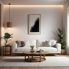Living Room with White Couch