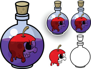 Skull in a vector potion bottle