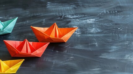 Leadership Concept with Paper Boat