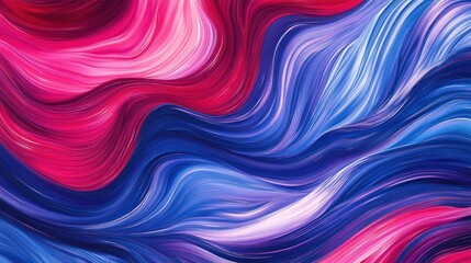 Obraz premium Abstract pink blue wave swirls digital art background