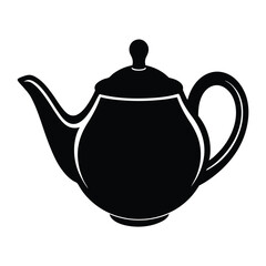 Teapot silhouette isolated on white background