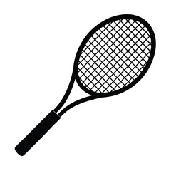 Tennis racket silhouette isolated on white background