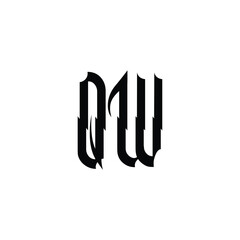 QW monogram logo design letter text name symbol monochrome logotype alphabet character simple logo