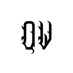 QW monogram logo design letter text name symbol monochrome logotype alphabet character simple logo