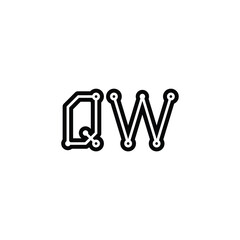 QW monogram logo design letter text name symbol monochrome logotype alphabet character simple logo