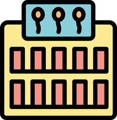 Control panel is displaying current status with indicators and switches, providing a visual representation of system operations