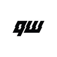 QW monogram logo design letter text name symbol monochrome logotype alphabet character simple logo