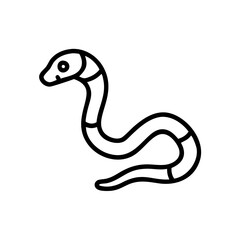 Fototapeta premium Snake icon with curious mood coiled on a transparent background