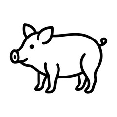 Fototapeta premium Pig icon with cheerful mood standing on a transparent background
