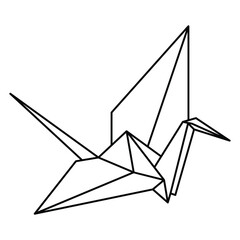 Origami birds line drawing vector. vector illustration.