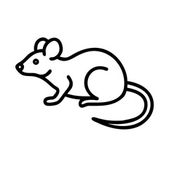 Fototapeta premium Mouse icon with curious mood sitting on a transparent background