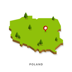 Isometric Map of Poland. Simple 3D Map. Vector Illustration - EPS 10 Vector