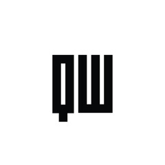 QW monogram logo design letter text name symbol monochrome logotype alphabet character simple logo
