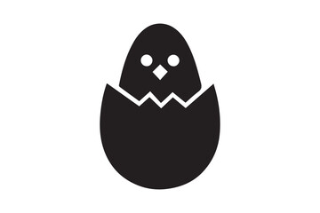 Chick Hatch Surprise icon vector, silhouette, illustration