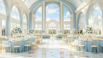 Elegant Blue Wedding Venue with Crystal Ballroom