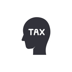 Tax mind solid icons, minimalist vector illustration ,simple transparent graphic element .Isolated on white background