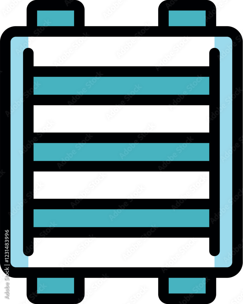 Poster server rack icon symbolizes networking, data storage, and it infrastructure, ideal for technology an