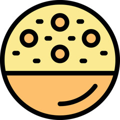 Fototapeta premium Round petri dish containing agar and growing bacteria colonies, used in microbiology research for studying microbial growth and analysis