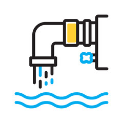Vector multi color icon for Drainage facility