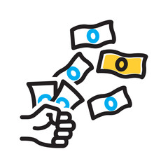 Vector multi color icon for Overpaying