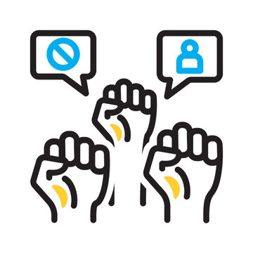 Vector multi color icon for Radicalization