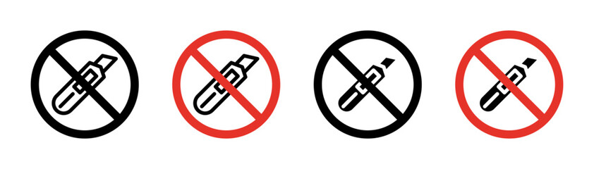 Do not cut sign vector graphics collection on white background