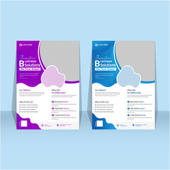 Corporate and creative colorful A4 business flyer template design.