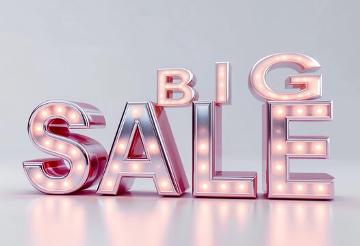 Bright Neon Lights Announce a Big Sale in a Stylish Retail Display. Generative AI