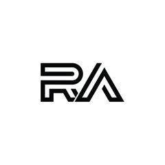 RA monogram logo design letter text name symbol monochrome logotype alphabet character simple logo