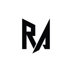 RA monogram logo design letter text name symbol monochrome logotype alphabet character simple logo