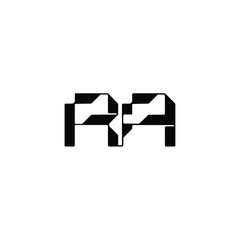 RA monogram logo design letter text name symbol monochrome logotype alphabet character simple logo