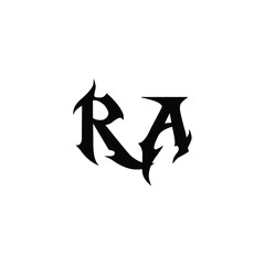 RA monogram logo design letter text name symbol monochrome logotype alphabet character simple logo