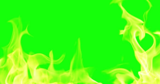 Beautiful Burning Fire Background Video Use Green Screen