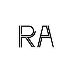 RA monogram logo design letter text name symbol monochrome logotype alphabet character simple logo
