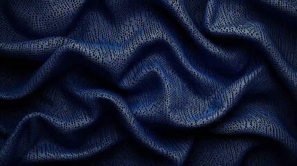 Fototapeta premium Textured Blue Fabric with Reptile Pattern