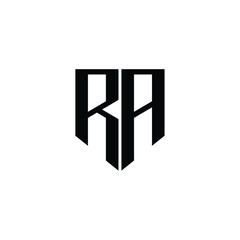 RA monogram logo design letter text name symbol monochrome logotype alphabet character simple logo
